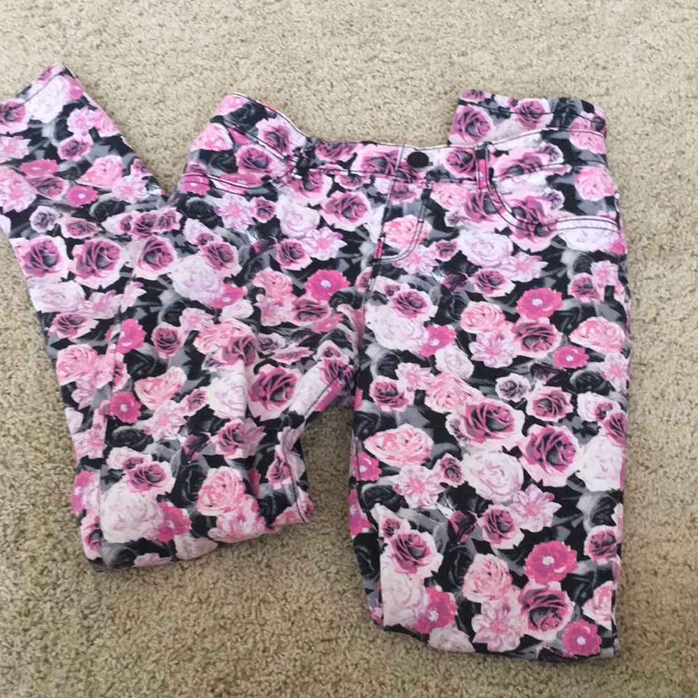 Full length rose patterned jeggings